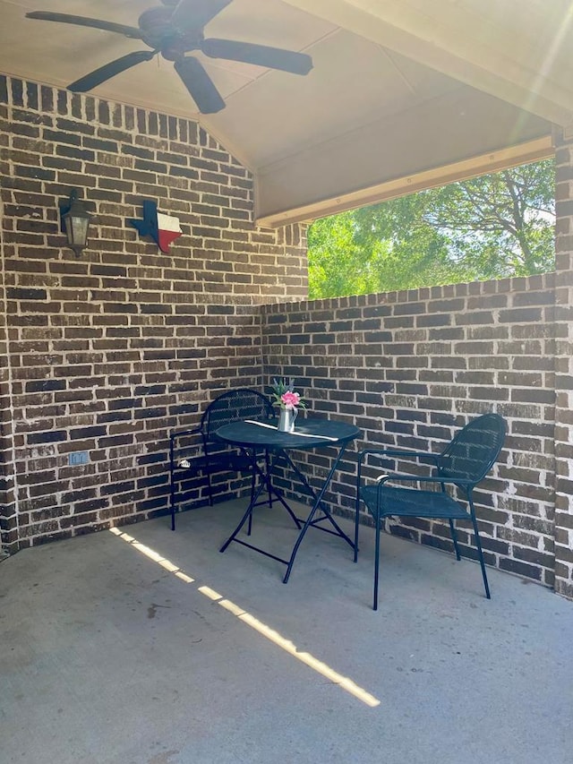 view of patio / terrace with ceiling fan