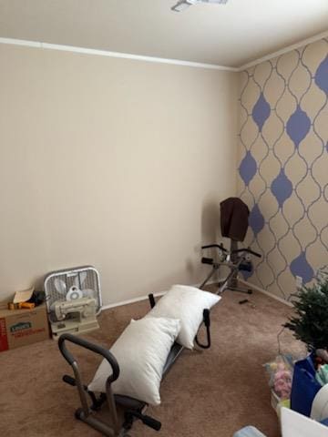 interior space featuring crown molding
