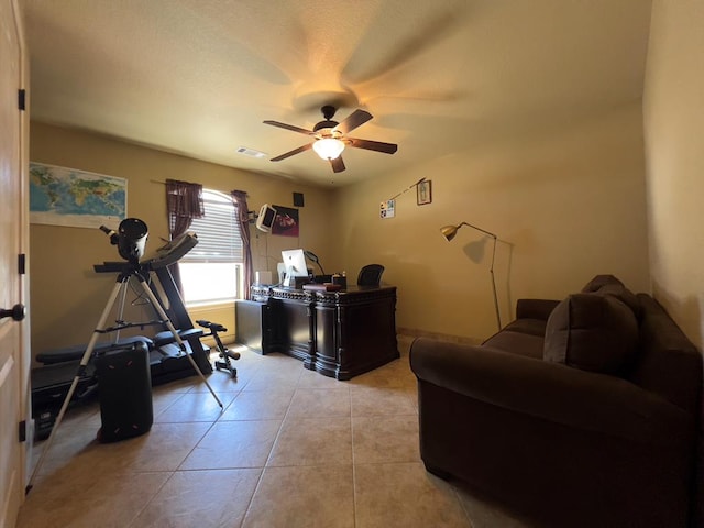 3717 S County Rd 1314, Odessa, TX 79765 - office area featuring ceiling fan and light tile patterned flooring