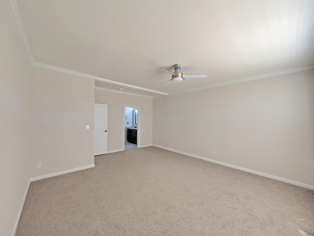 9 Prairie View Ln, Alpine, TX 79830 - empty room featuring ornamental molding, ceiling fan, and light carpet