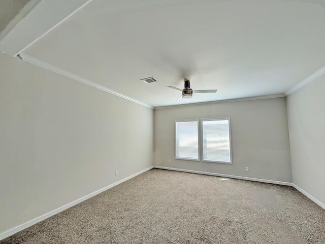 9 Prairie View Ln, Alpine, TX 79830 - carpeted empty room featuring ornamental molding and ceiling fan