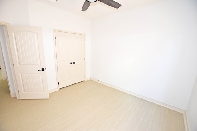 8639 Fortuna Ct, Odessa, TX 79765 - unfurnished room with ceiling fan, light wood-style floors, and baseboards