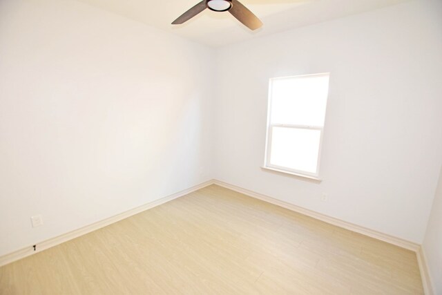 8639 Fortuna Ct, Odessa, TX 79765 - spare room with light wood-style floors, a ceiling fan, and baseboards