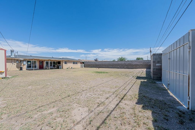 view of yard with fence