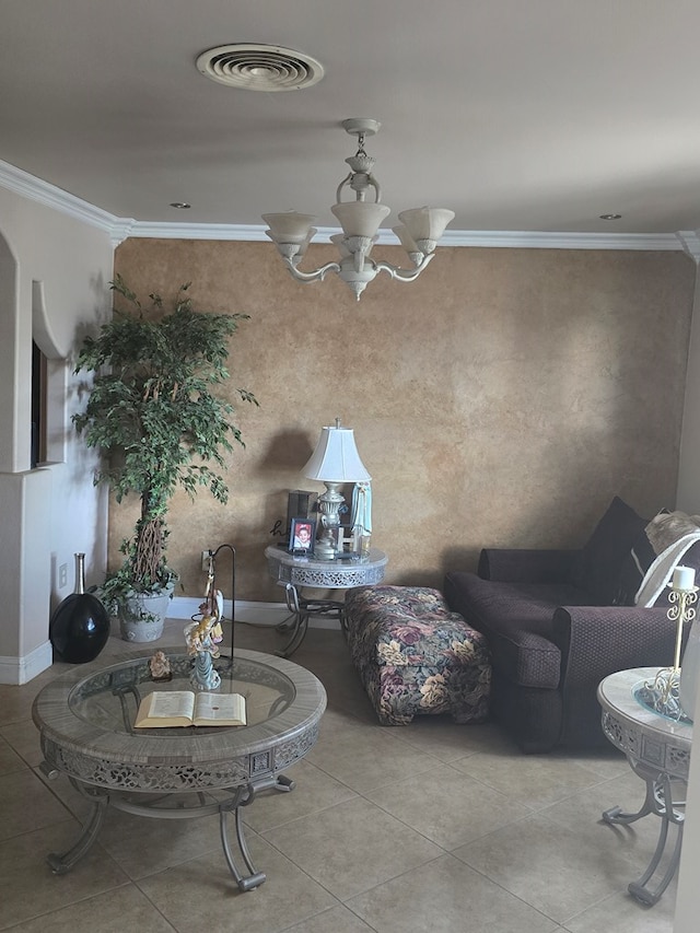 2301 Stoner Rd, Odessa, TX 79764 - living area featuring ornamental molding and tile patterned flooring
