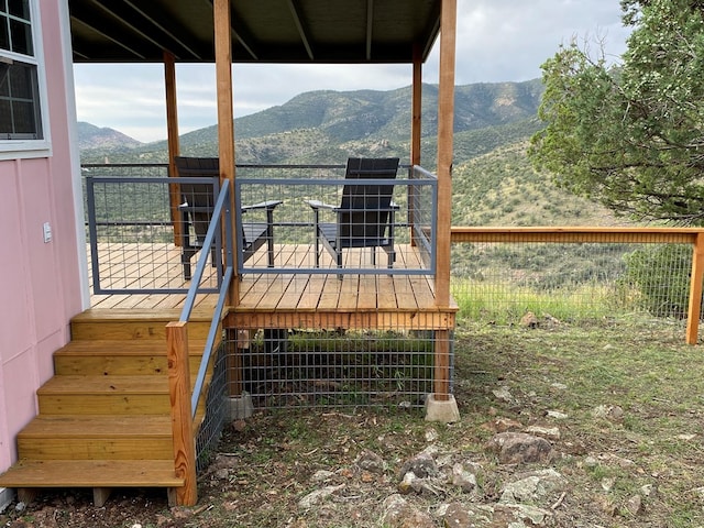 102 Low Meadow Pt, Fort Davis, TX 79734 - wooden deck featuring a mountain view