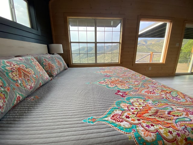102 Low Meadow Pt, Fort Davis, TX 79734 - bedroom featuring wood walls and access to outside