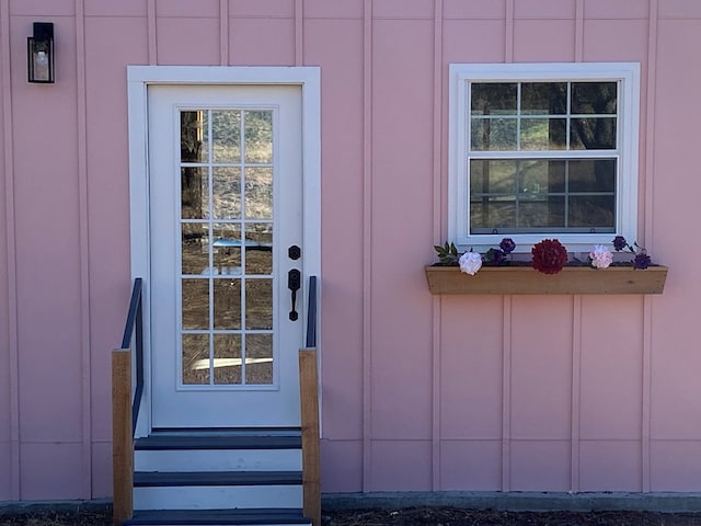102 Low Meadow Pt, Fort Davis, TX 79734 - doorway to property featuring board and batten siding