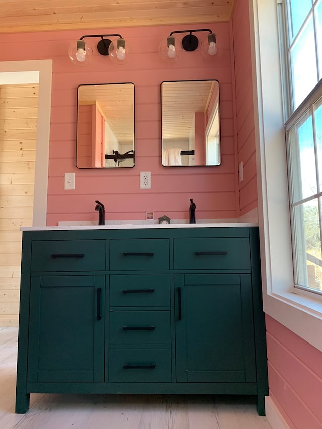 102 Low Meadow Pt, Fort Davis, TX 79734 - full bath featuring wooden walls and double vanity