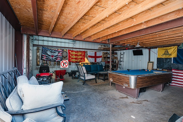 recreation room featuring billiards