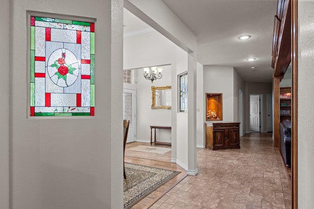 4975 SE 3000, Andrews, TX 79714 - corridor with a chandelier and recessed lighting