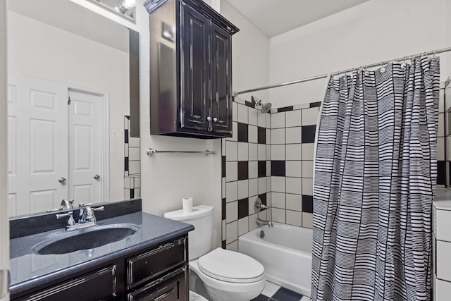 4975 SE 3000, Andrews, TX 79714 - full bathroom featuring vanity and shower / bath combo with shower curtain