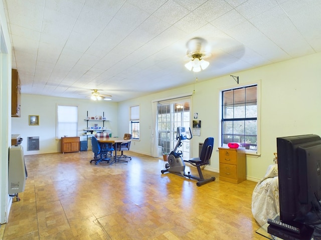 office featuring ceiling fan