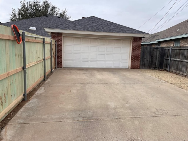 view of garage