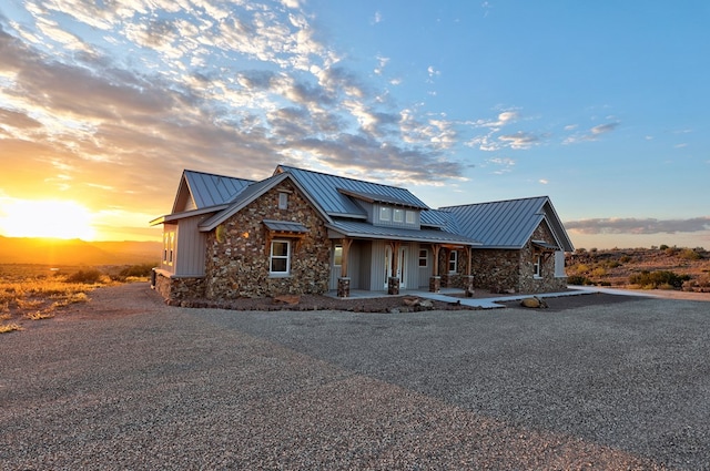 view of front of house featuring covered porch