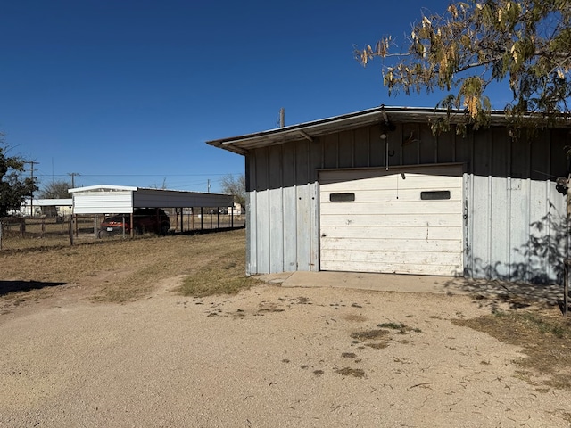 view of garage