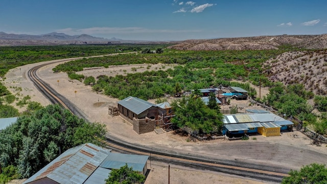 bird's eye view with a mountain view