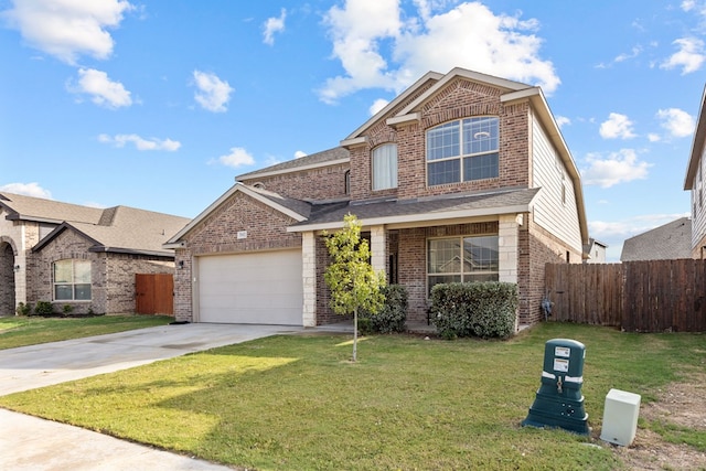 view of front of property with a front lawn