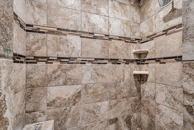 interior details featuring tiled shower