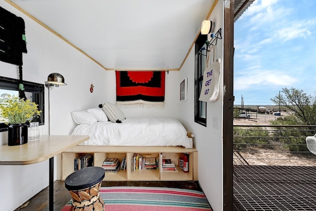 bedroom featuring ornamental molding