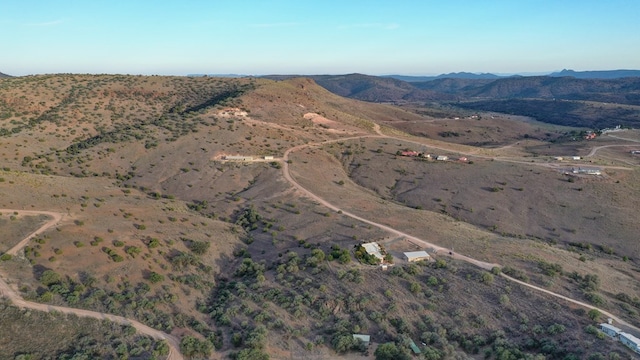 drone / aerial view with a mountain view