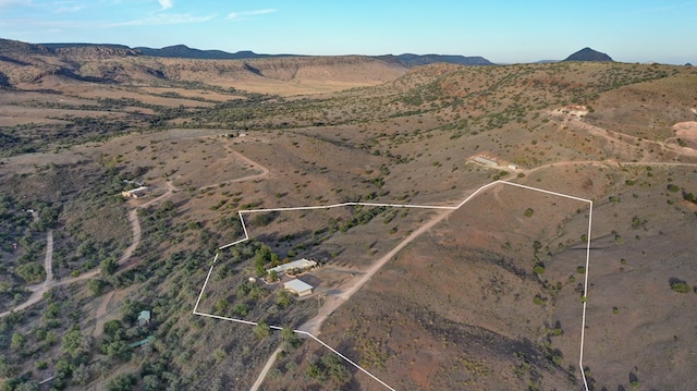 drone / aerial view with a mountain view