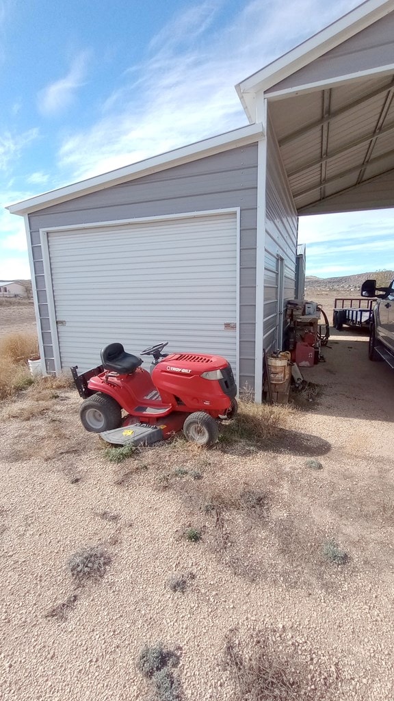 view of garage