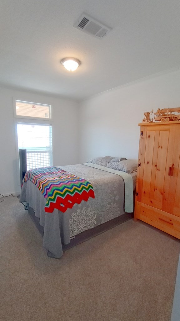 bedroom featuring carpet