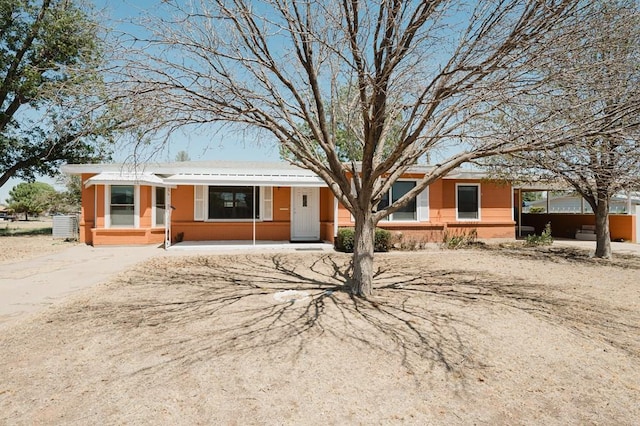 view of single story home