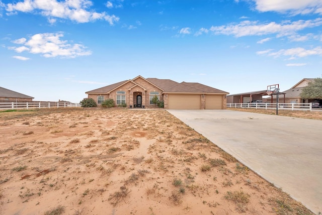 view of front of home with a garage