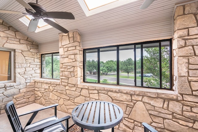 view of patio with ceiling fan