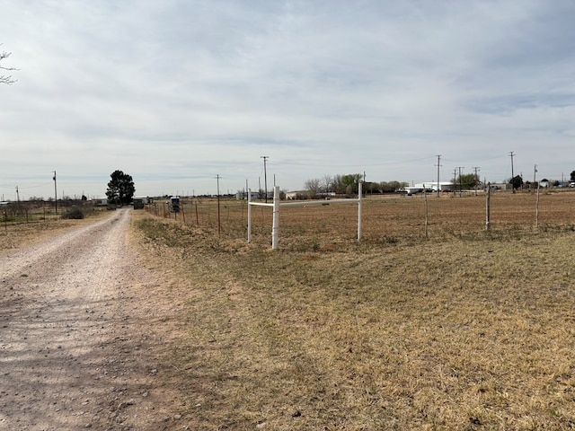 view of road with a rural view