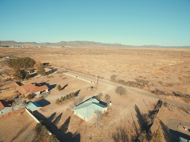 aerial view featuring a mountain view and a rural view