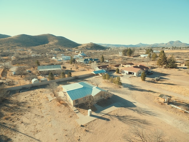 aerial view with a mountain view