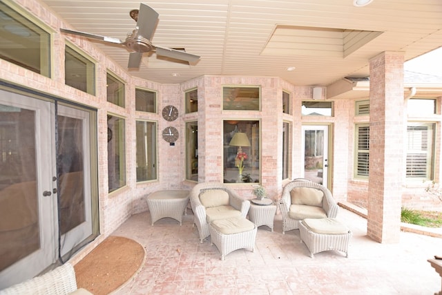 view of patio with ceiling fan