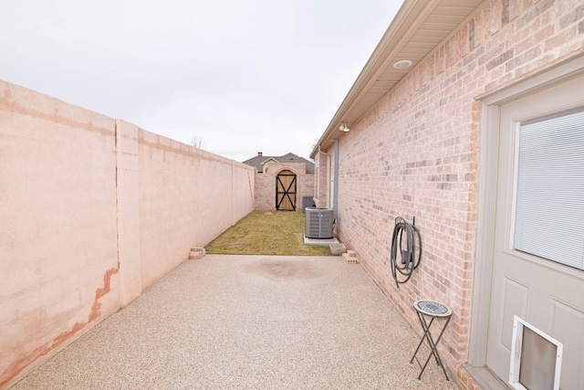 view of patio / terrace with central air condition unit