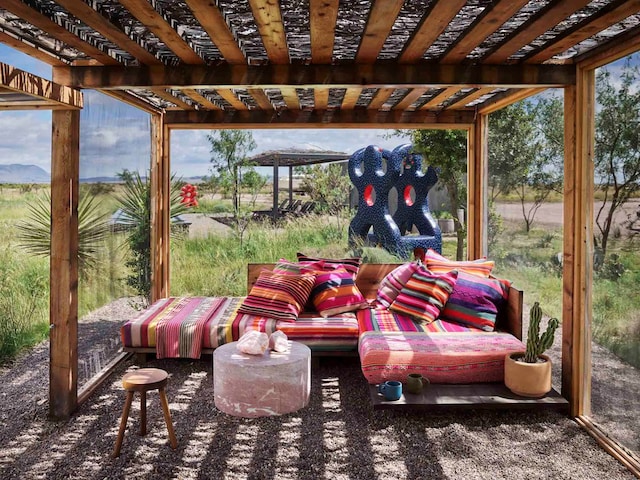 view of patio with a pergola