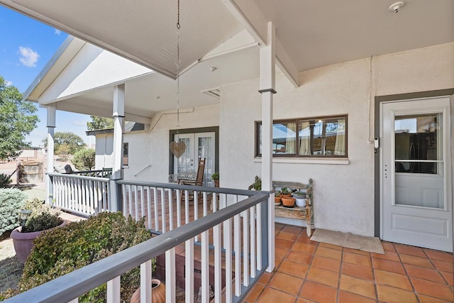 exterior space with a patio and french doors