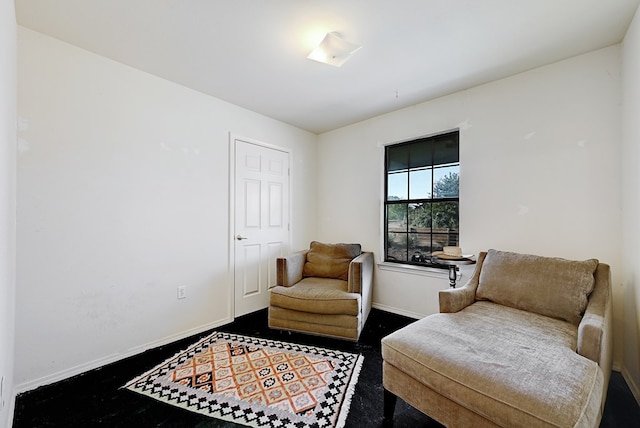 living area with carpet floors