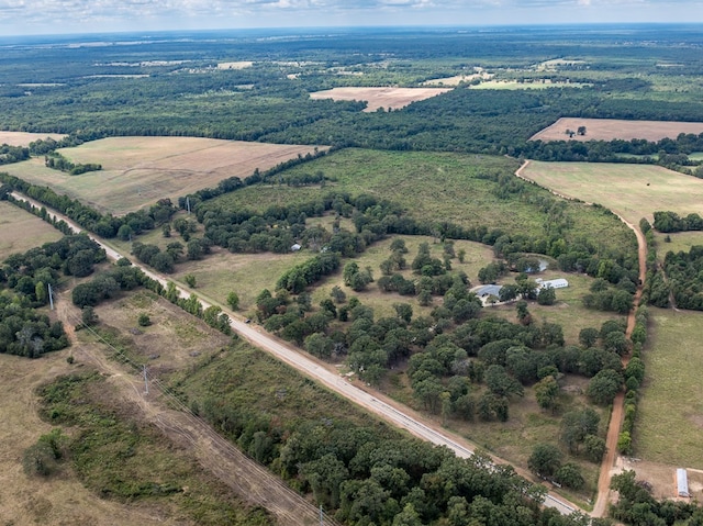 aerial view featuring a rural view