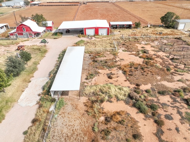 aerial view featuring a rural view