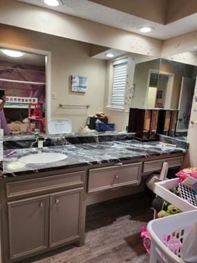 miscellaneous room featuring dark hardwood / wood-style floors and sink