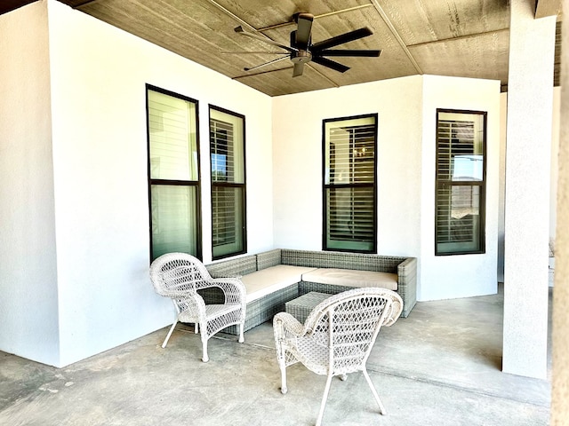 view of patio / terrace with a ceiling fan