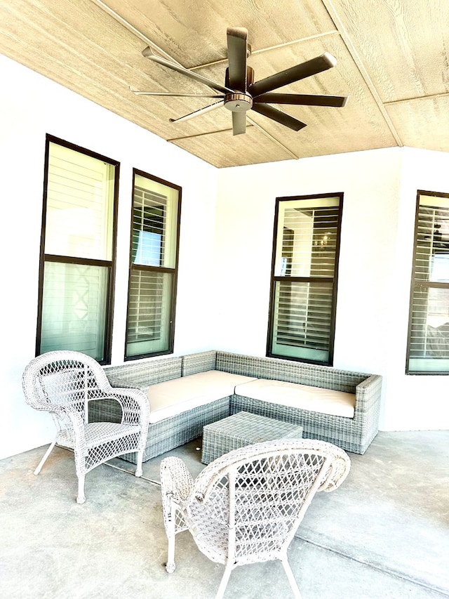 view of patio / terrace with a ceiling fan