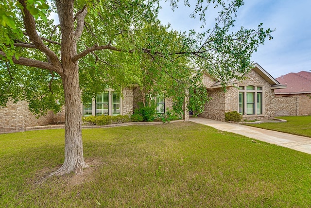 view of front of home featuring a front yard