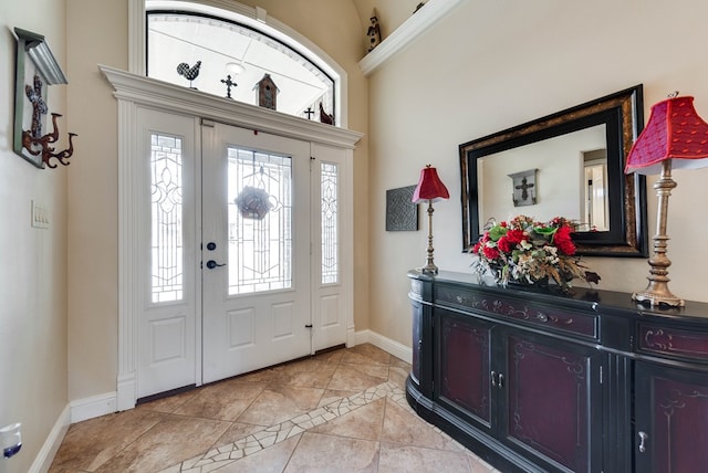 view of tiled foyer entrance