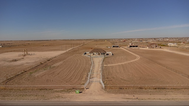 aerial view with a rural view