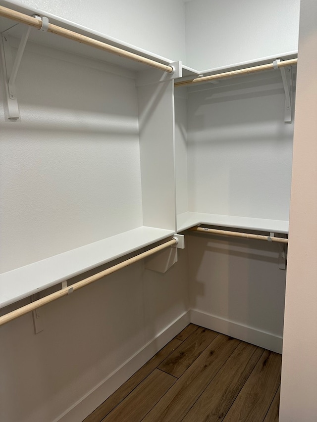 walk in closet featuring wood-type flooring