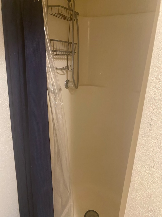 room details featuring a shower with curtain