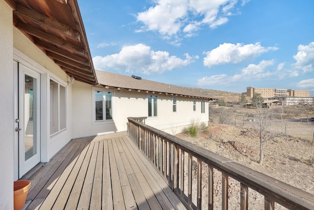 wooden terrace with fence